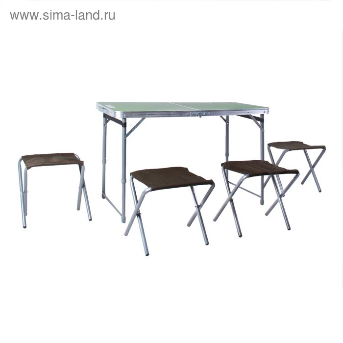 Стол складной (стол + 4 стула) зеленый