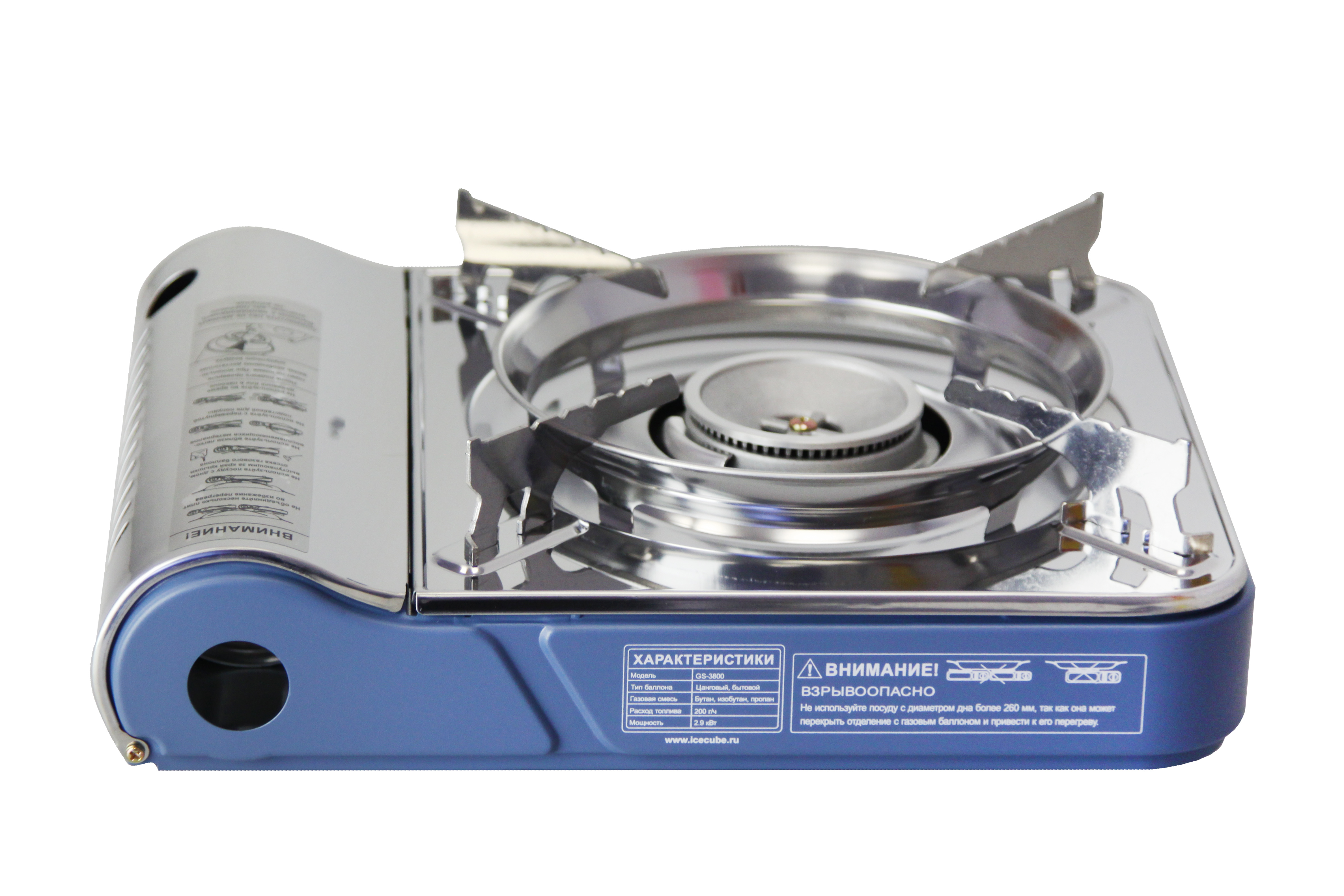 Плита газовая туристическая GS-3800, 2.9 кВт, 200 г/ч, внешн. баллон