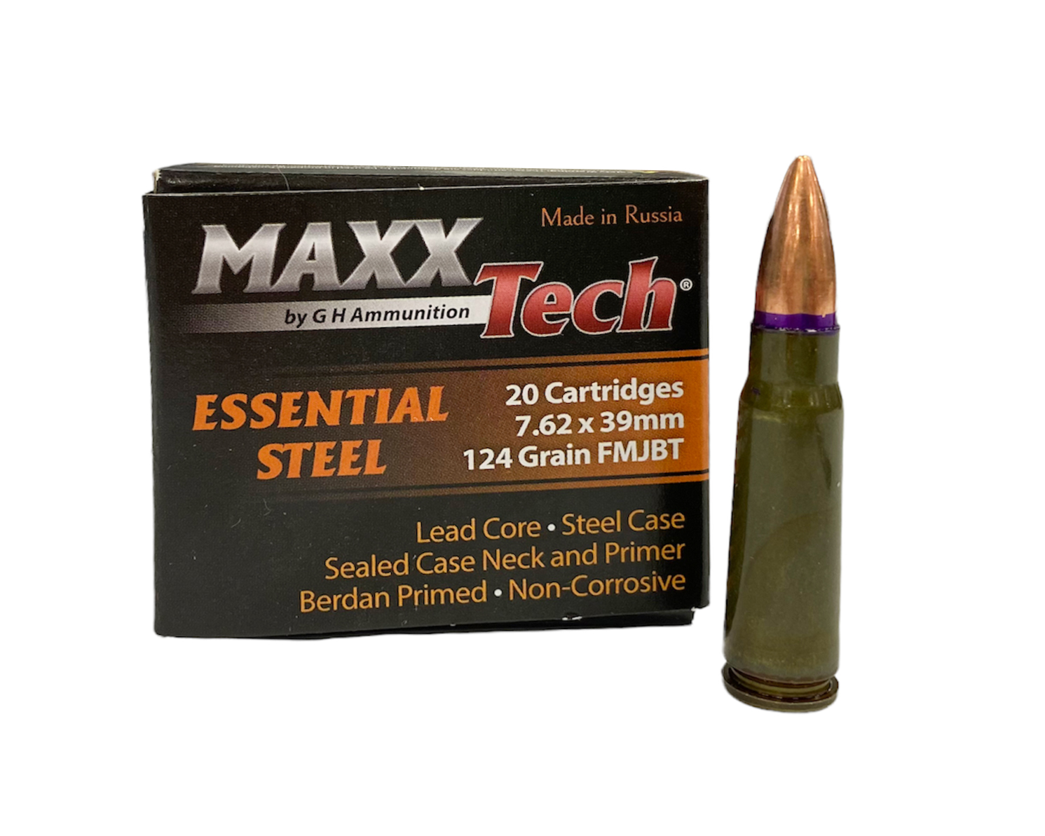 Патрон MAXXtech к.7,62*39, FMJ BT (8г.)