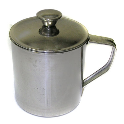 Кружка нерж. 9 см (с крышкой)